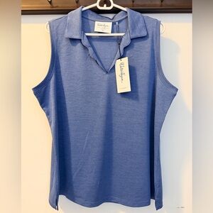 NWT Walter Hagen Women's Clubhouse Scallop Sleeveless Polo size XXL